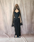Black Beaded Corset Set