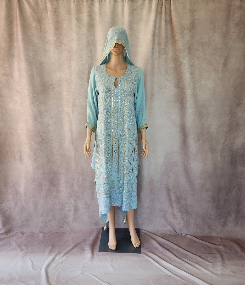 Blue Chikankari Suit