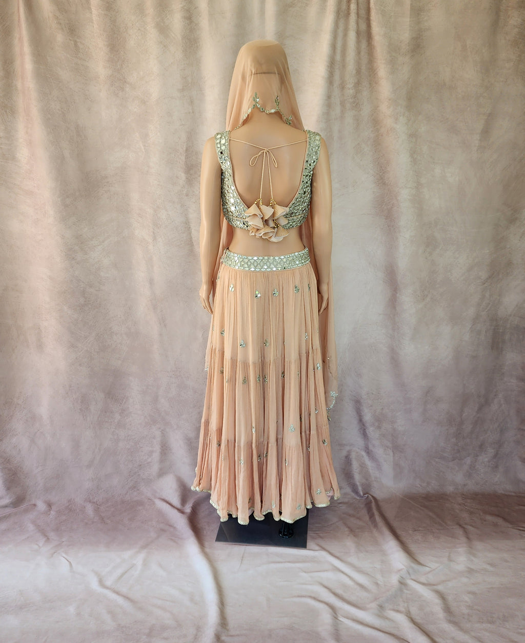 Peach Mirror Lehenga
