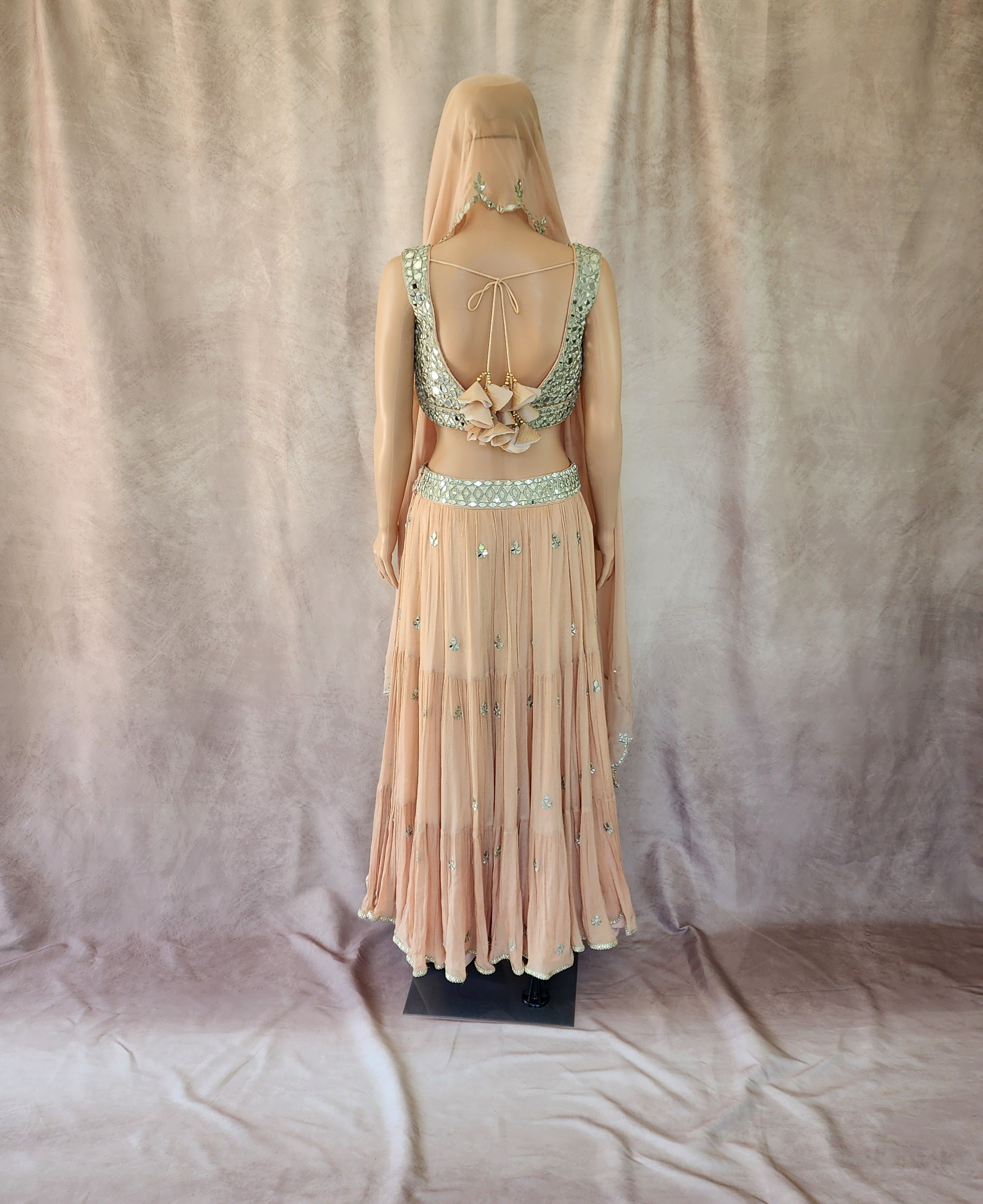 Peach Mirror Lehenga