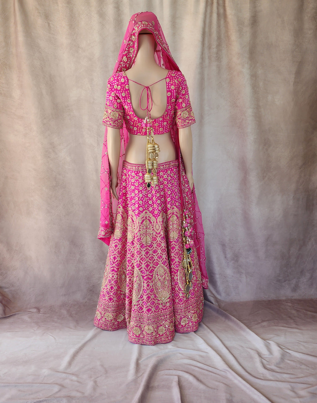 Rani Pink Bandhani Lehenga