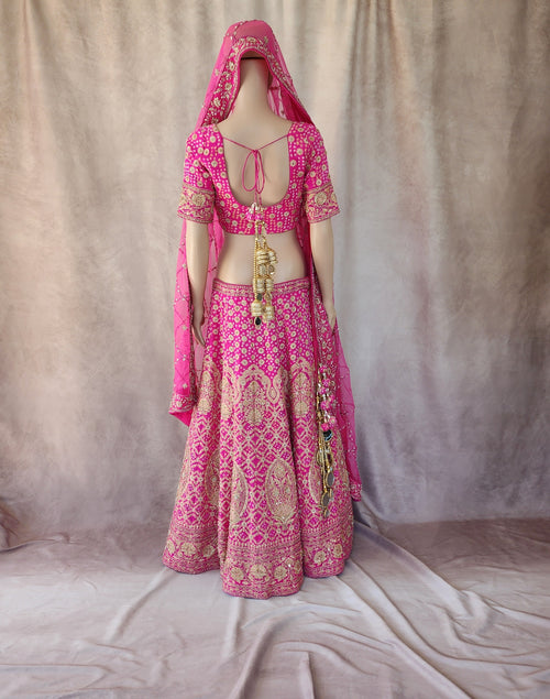 Rani Pink Bandhani Lehenga