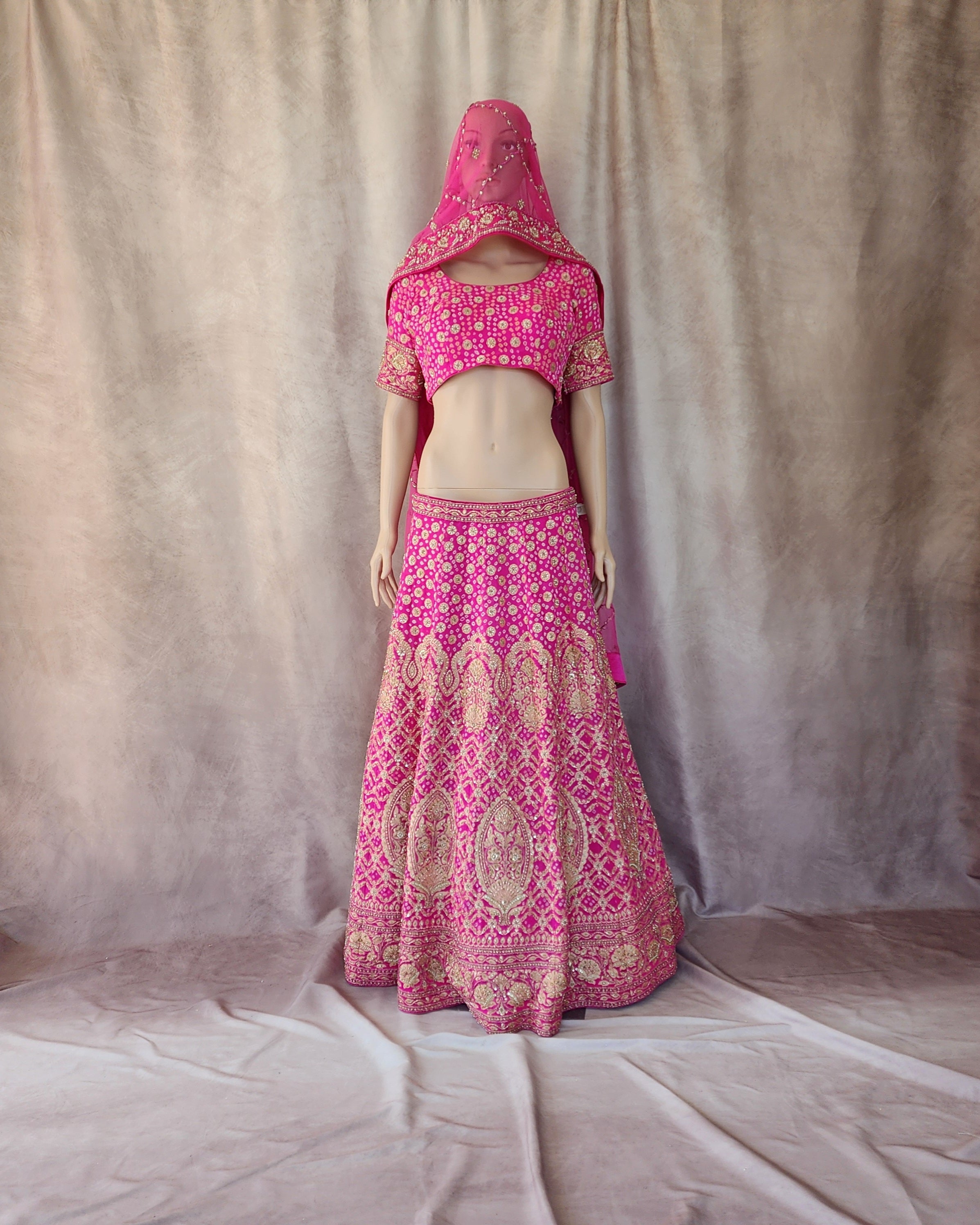 Rani Pink Bandhani Lehenga