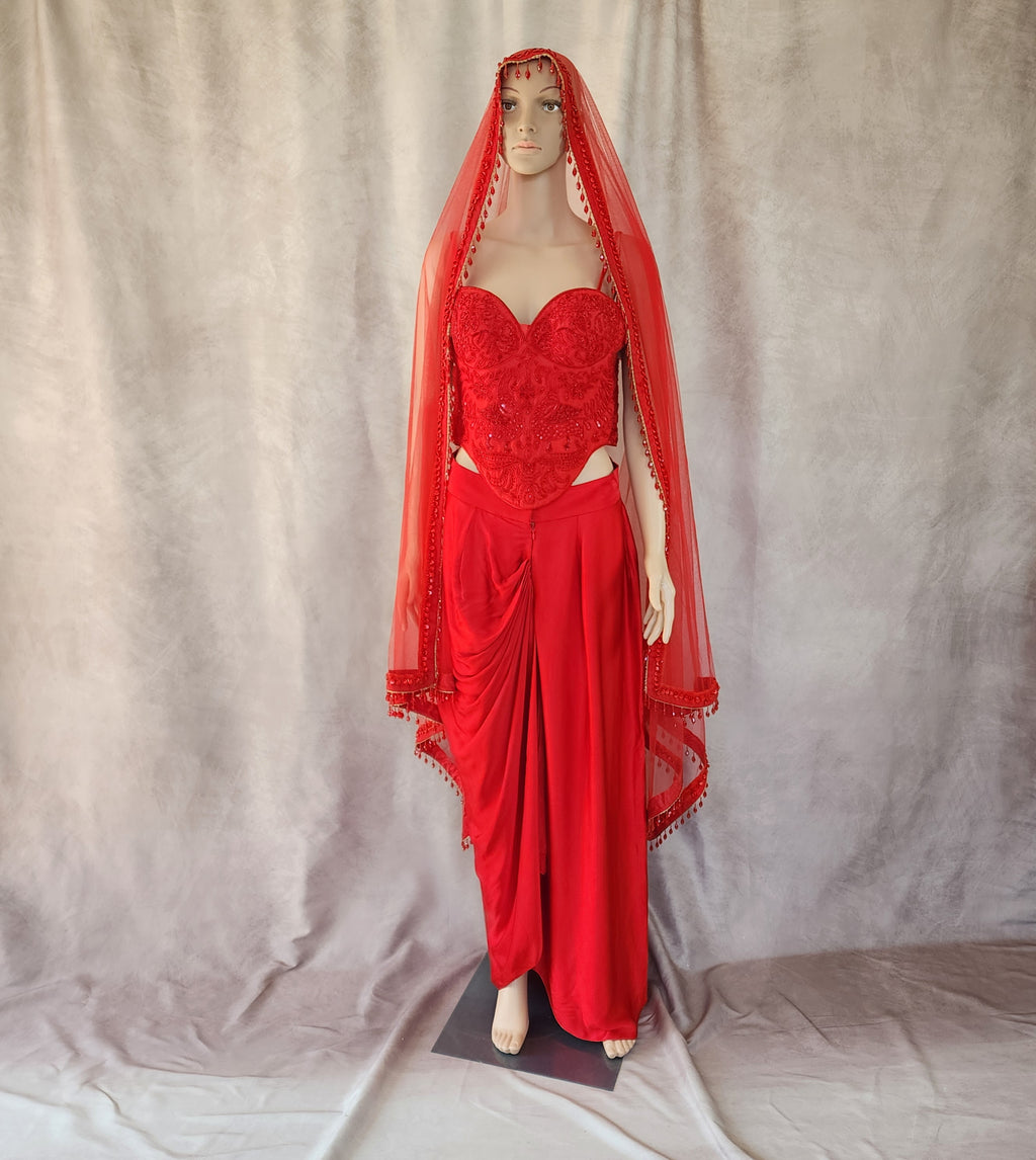 Cherry Red Corset Set