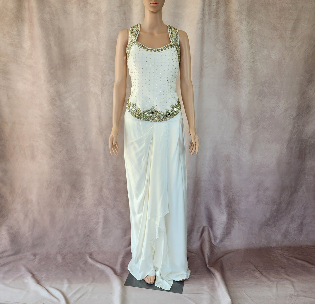 Backless White Corset Set