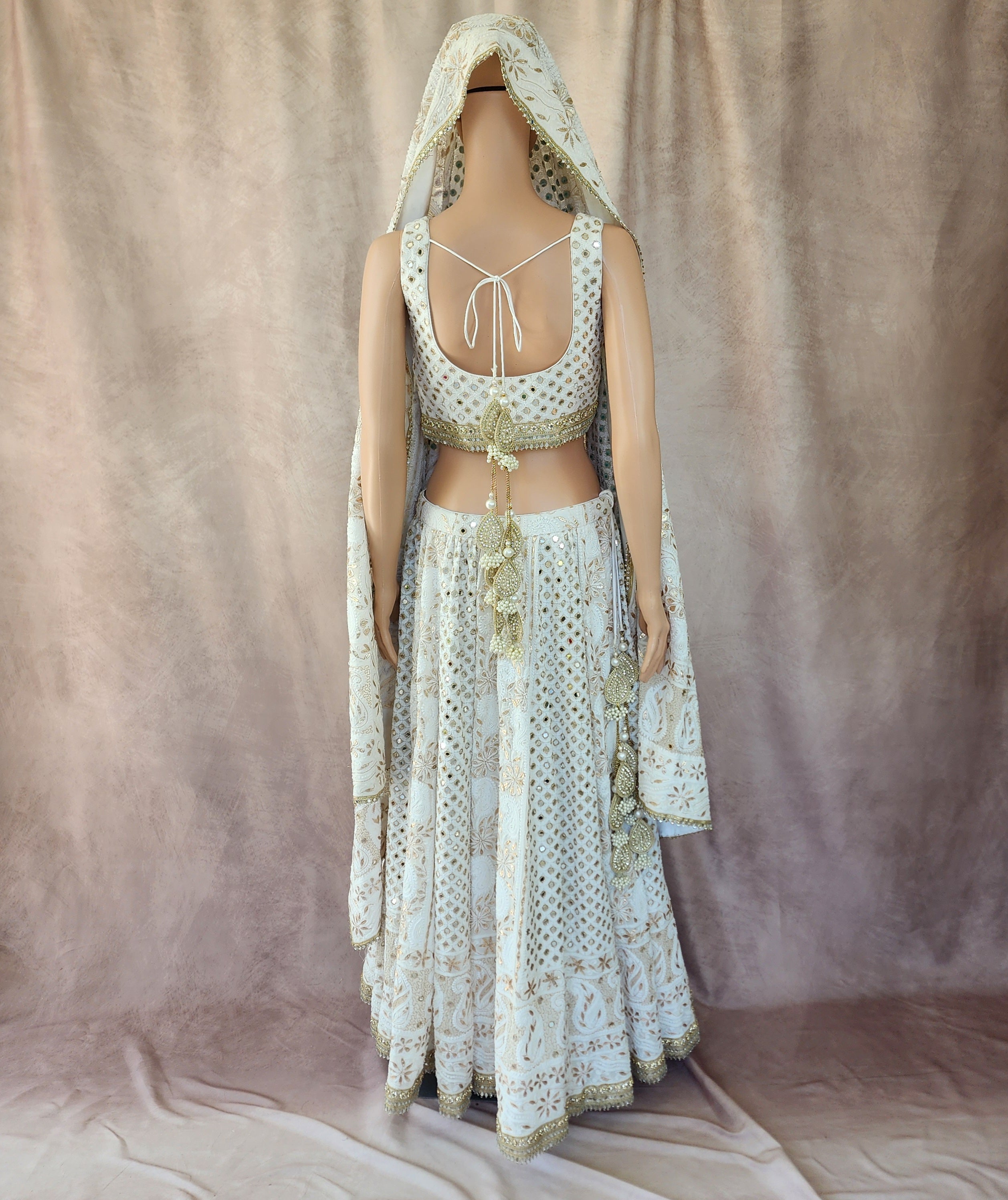 White Chikankari Lehenga Set