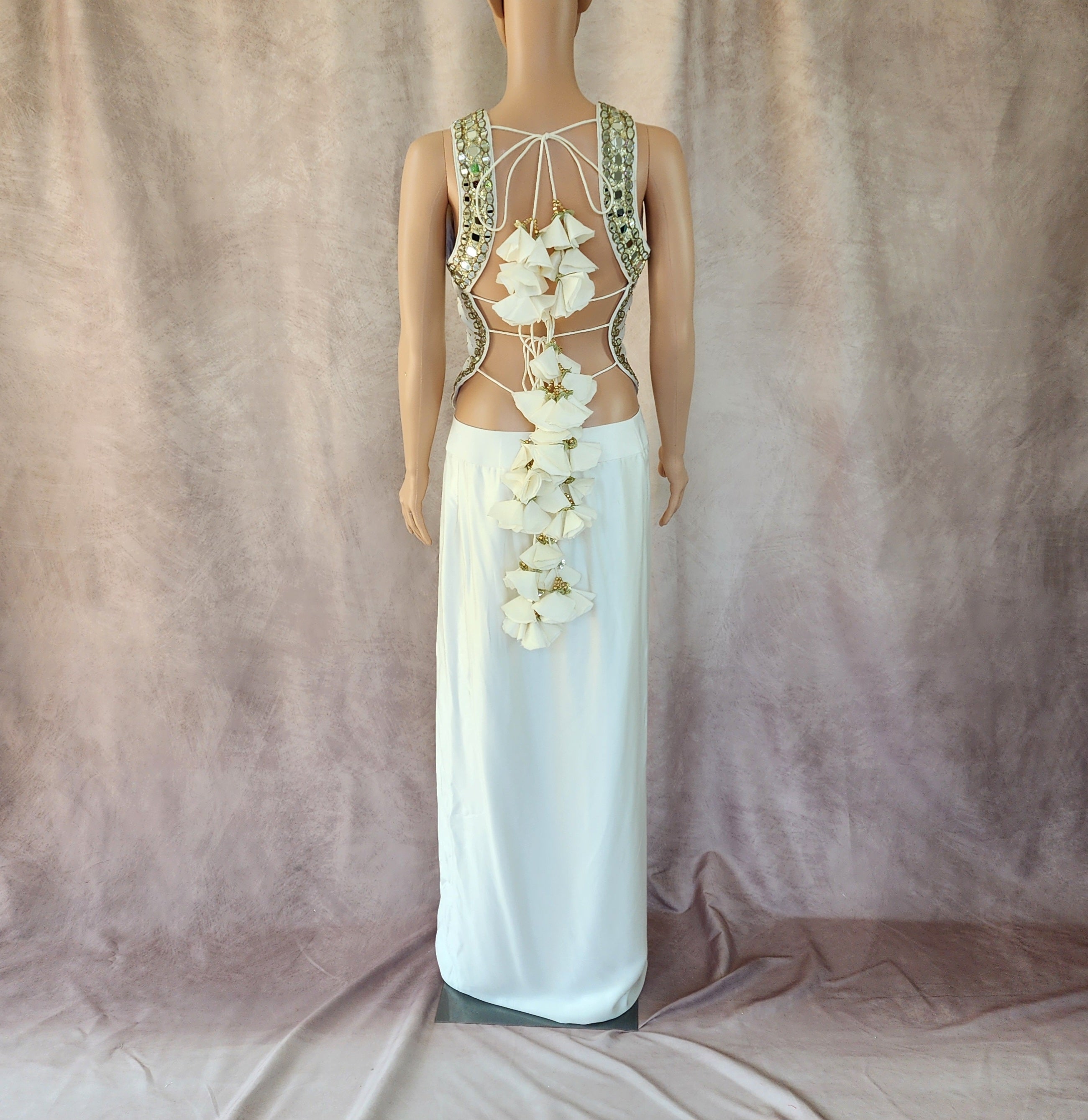 Backless White Corset Set